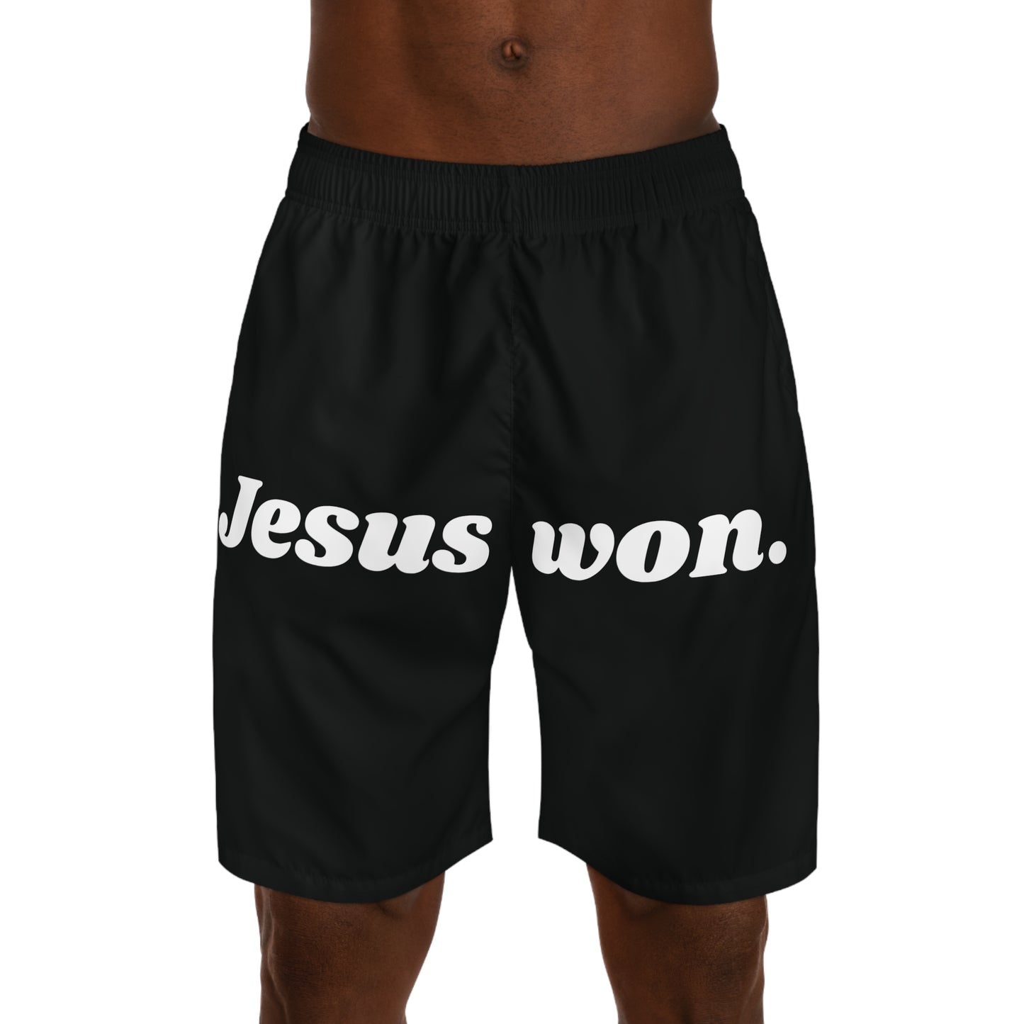 " Jesus won." Men's Shorts