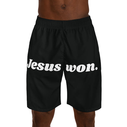 " Jesus won." Men's Shorts