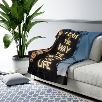 Inspirational, Soft, with a Christian Design Sherpa Fleece Blanket