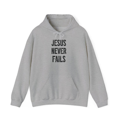 "Jesus Never Fails"- Men's Christian Hoodie