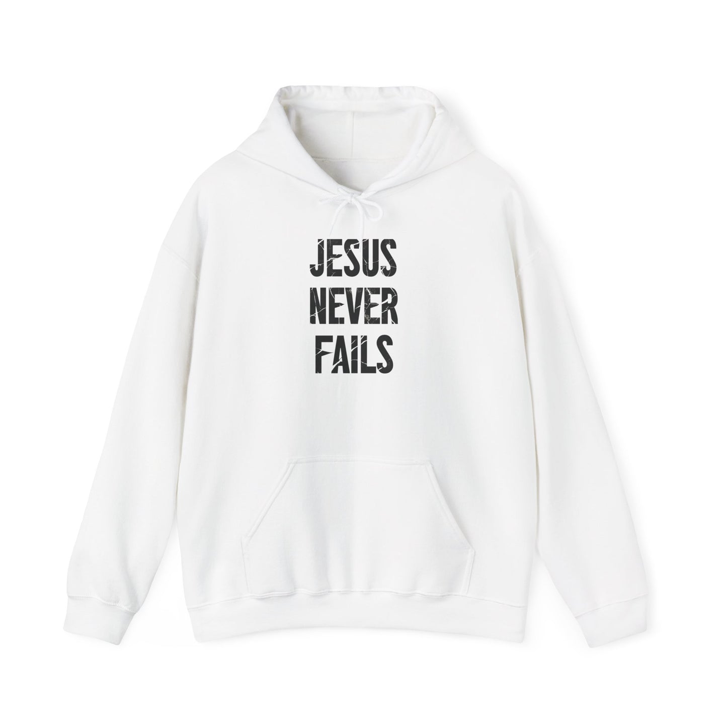 "Jesus Never Fails"- Men's Christian Hoodie