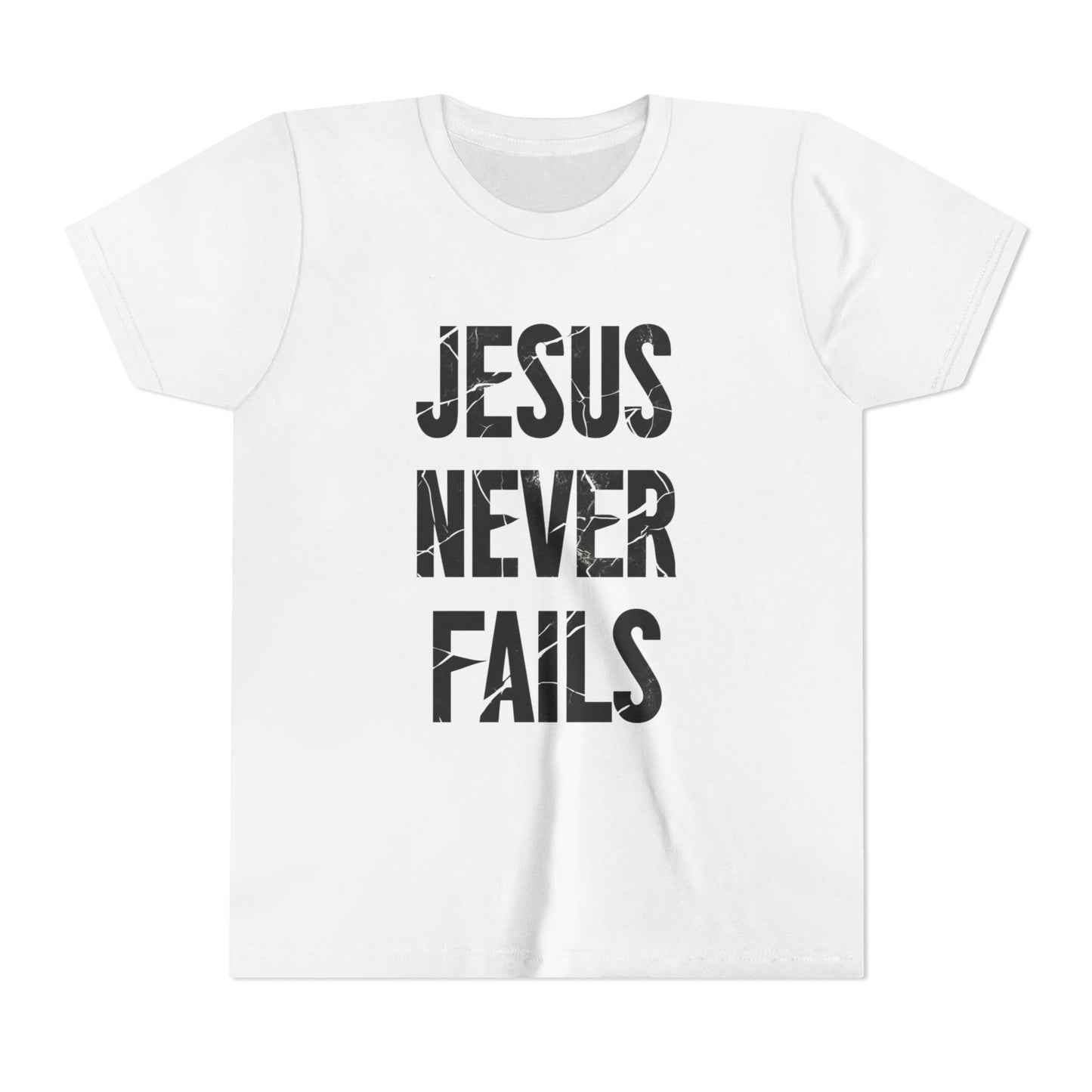 "Jesus Never Fails"- Youth Unisex Tee