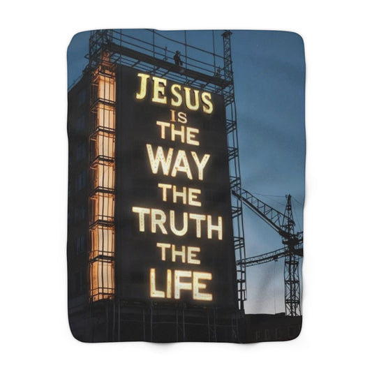 Inspirational, Soft, with a Christian Design Sherpa Fleece Blanket