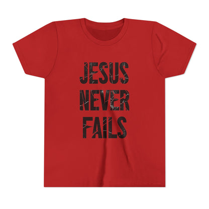 "Jesus Never Fails"- Youth Unisex Tee