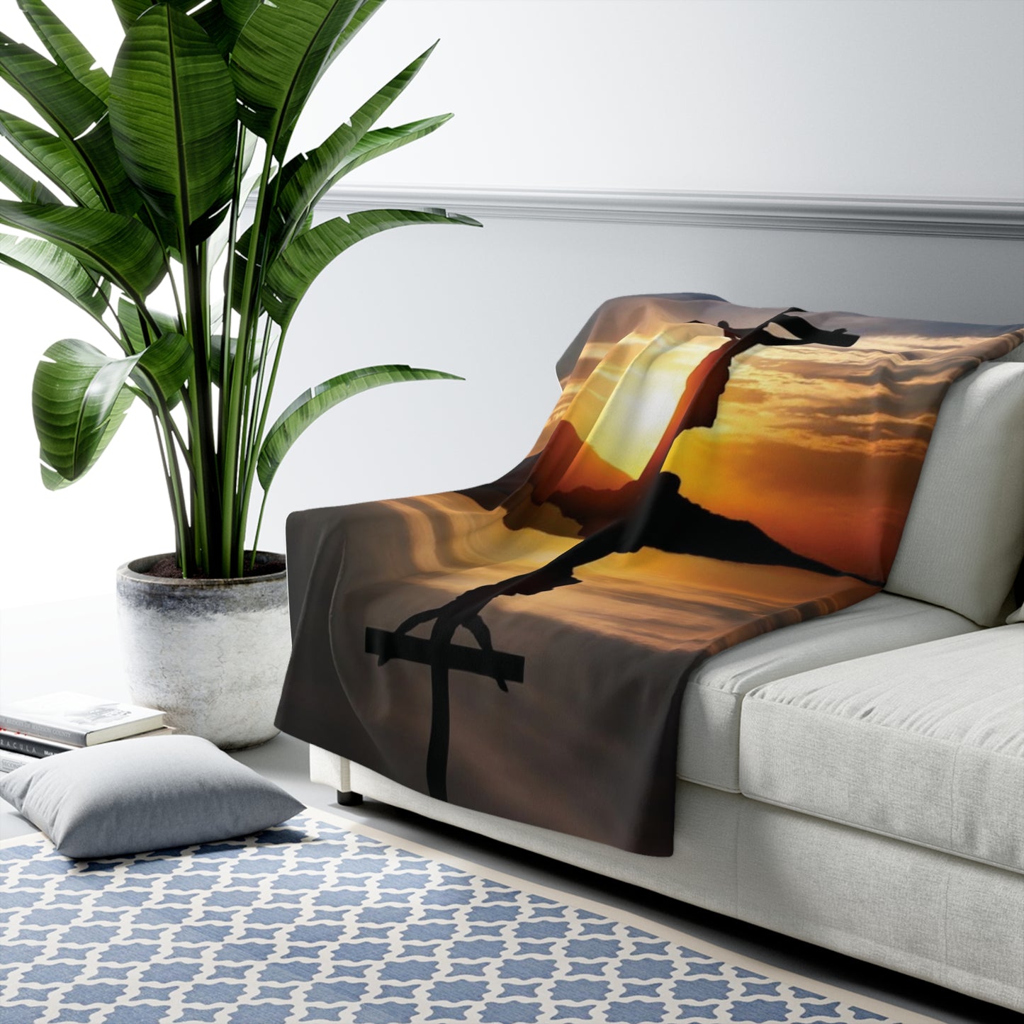 Christian, Jesus Death On Cross , Love, Care, Mercy, and Grace Fleece Blanket