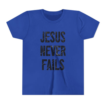 "Jesus Never Fails"- Youth Unisex Tee